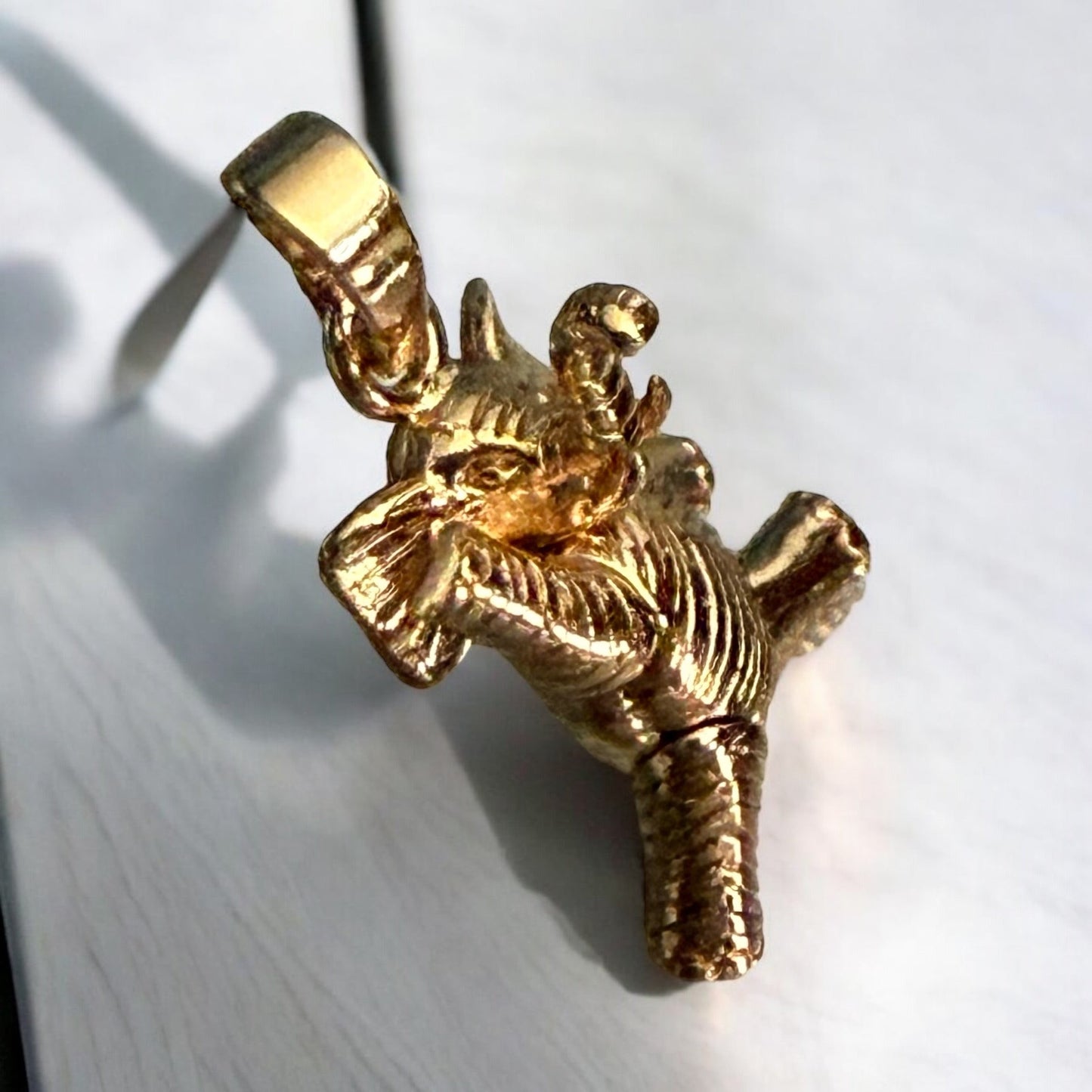 Elephant 18k Gold Electroplated Pendant