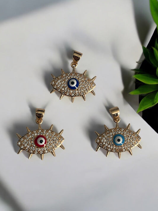 Evil Eye CZ 18k Gold Electroplated Pendant
