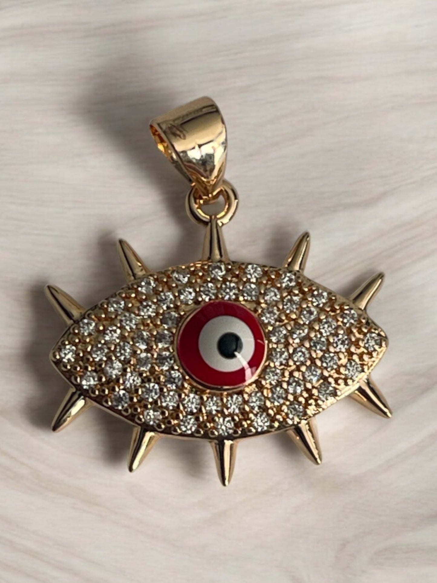 Evil Eye CZ 18k Gold Electroplated Pendant