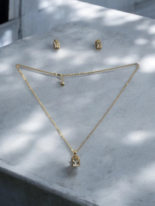 Perfume Botle Design 14k Gold Electroplated Set