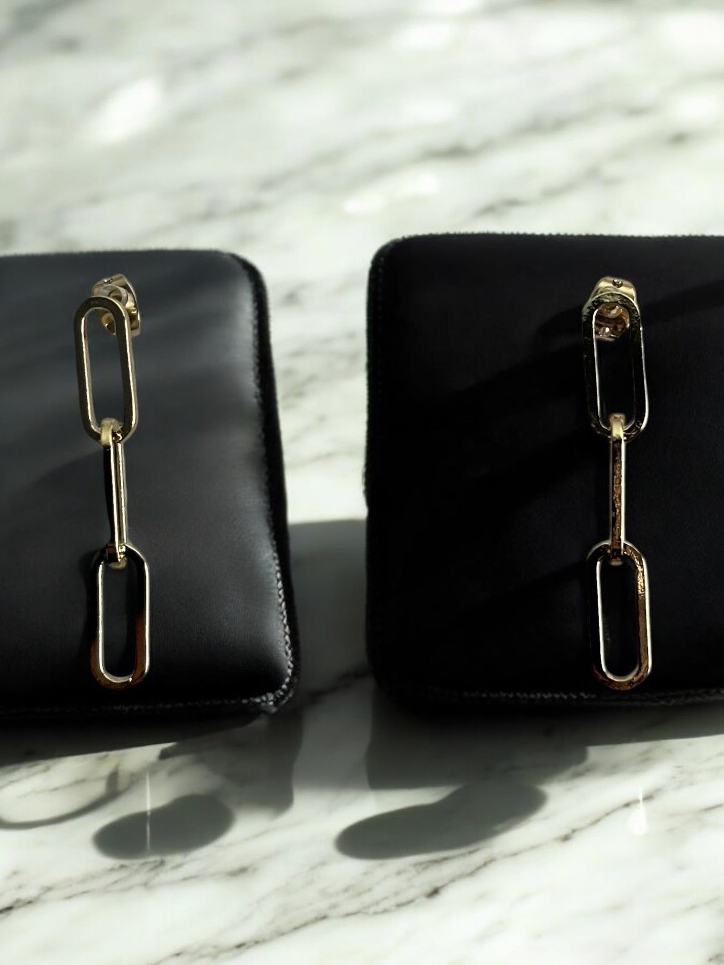 Paper Clip Design 14k Gold Electroplated Set