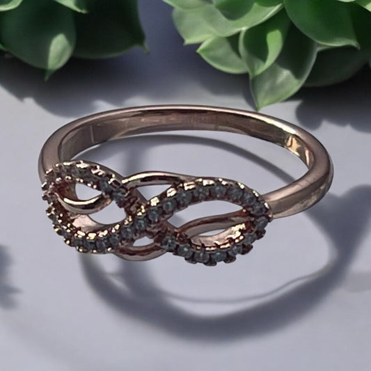 Infinity CZ Rose Gold Electroplated Ring