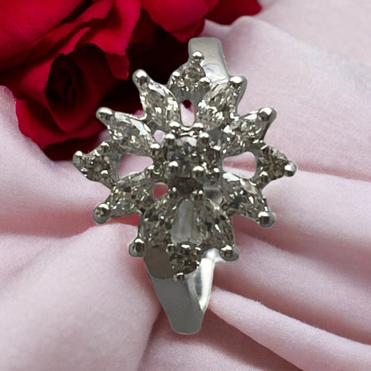 Rhodium Electroplated Zirconia Ring