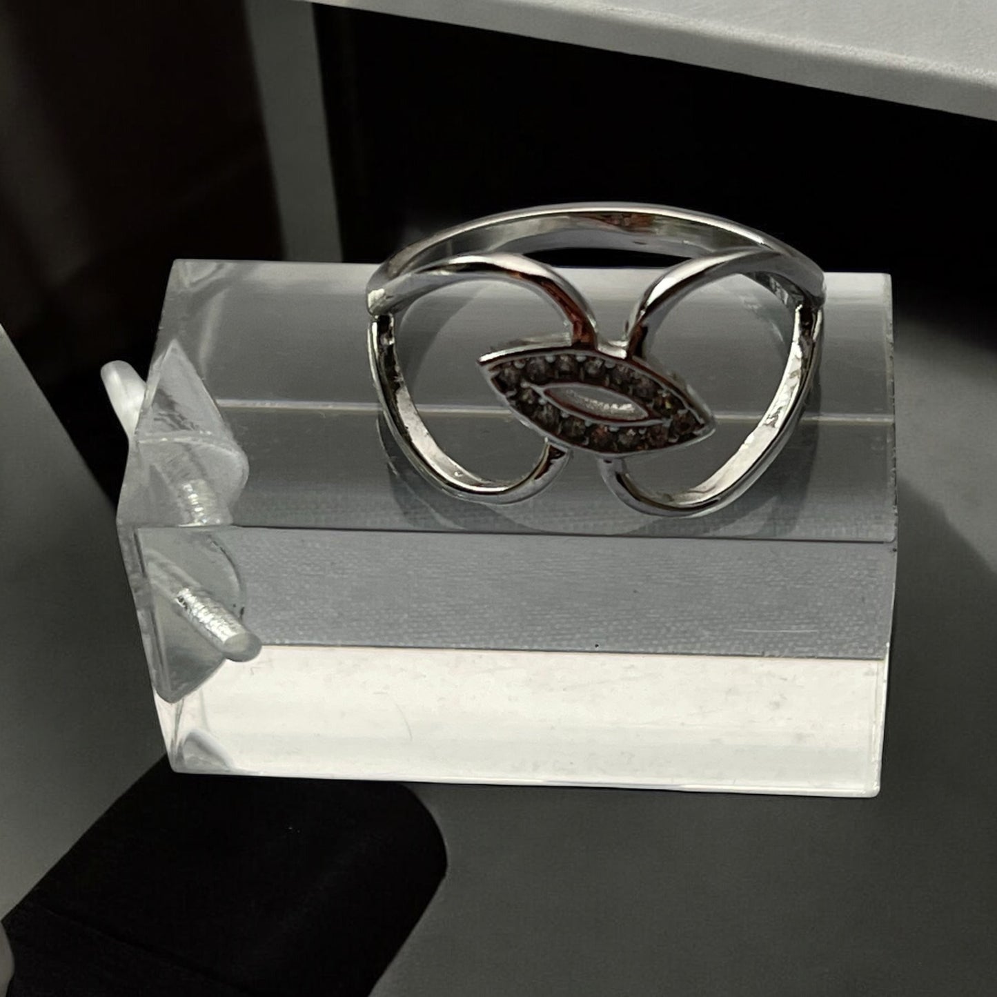 Rhodium Electroplated Turkish Eye Ring