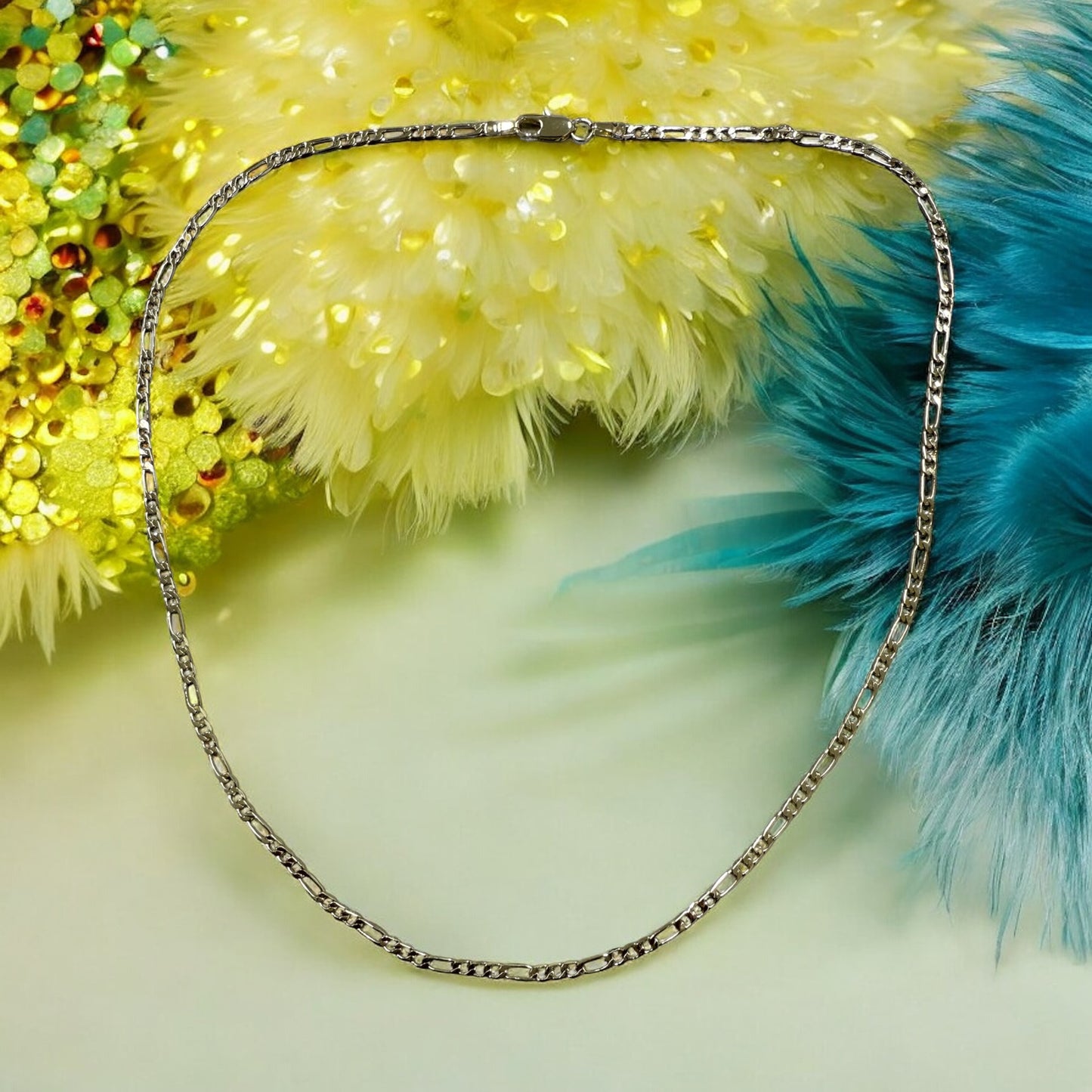 Figaro Chain Link 14k Gold Electroplated Necklace