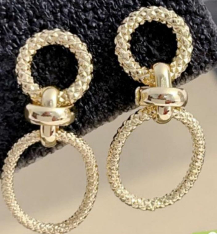 Chain Link Style 14k Gold Electroplated Earrings