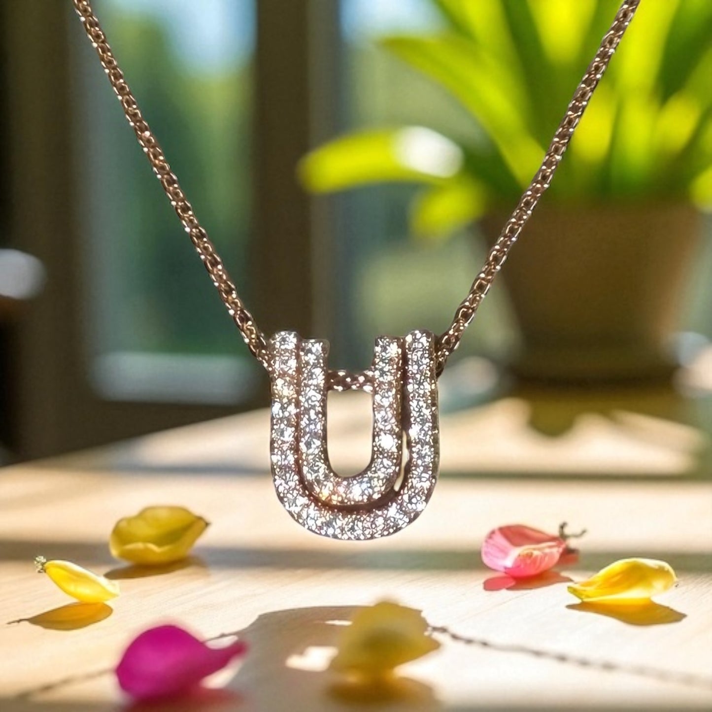 Double Layered U Design 18k Gold Electroplated Set