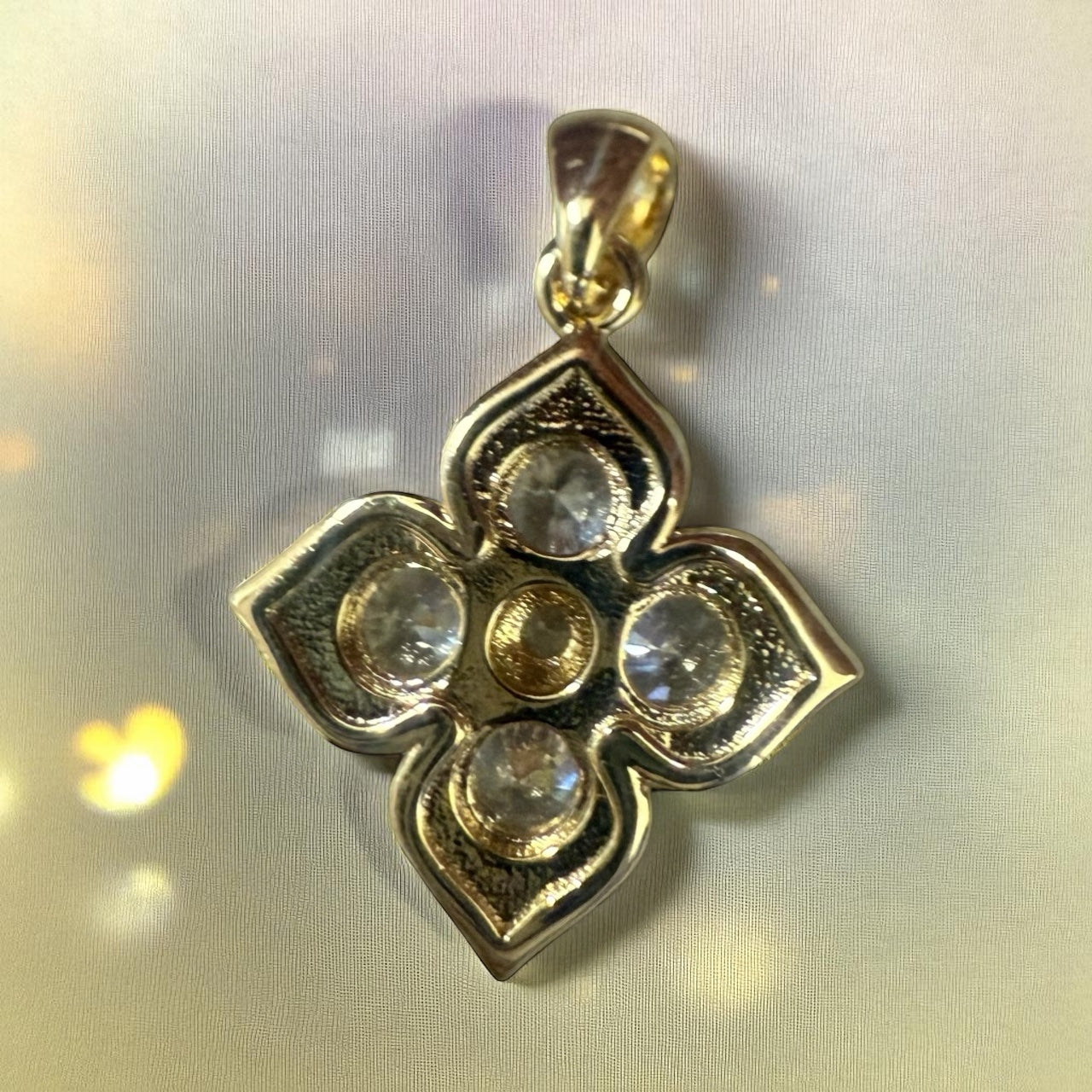 Clover Theme 14k Gold Electroplated Pendant