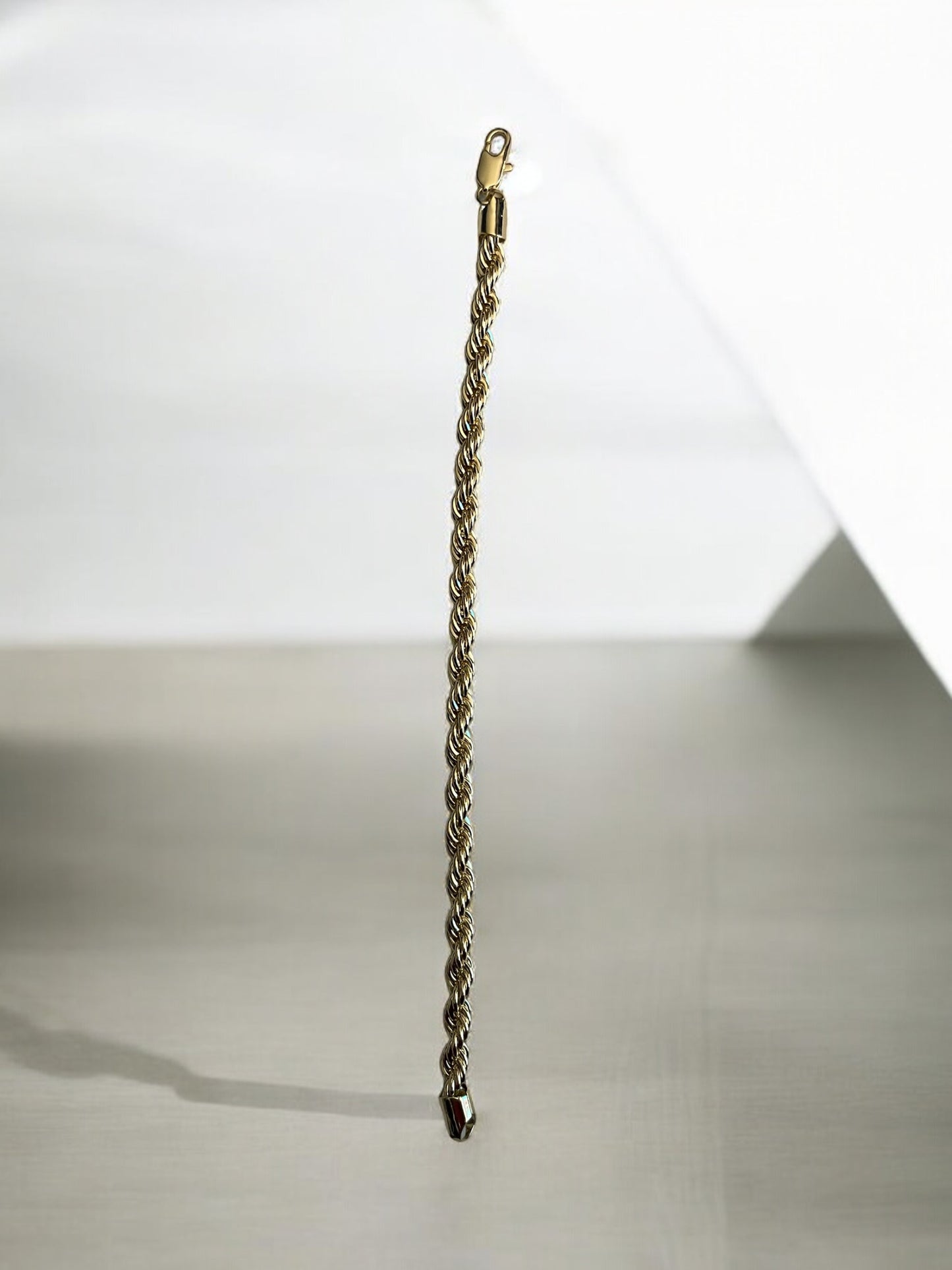 Twisted Rope 14k Gold Electroplated Bracelet